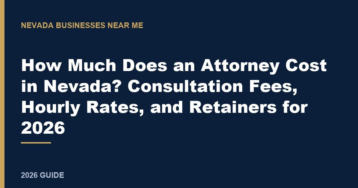How Much Does an Attorney Cost in Nevada? Consultation Fees, Hourly Rates, and Retainers for 2026